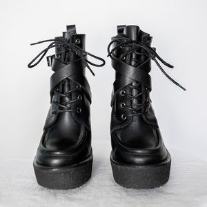 Pierre Hardy Paris Leather Platform Wedge Bootie